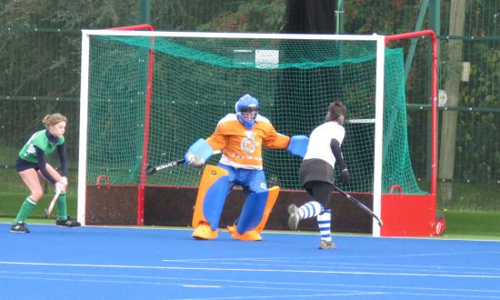 MHC Ladies Thirds: waiting in vain - the Devizes keeper stops a good cross
