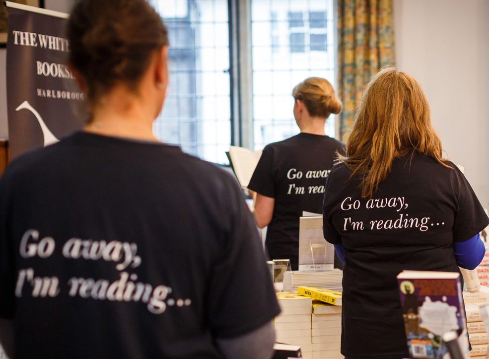 LitFest volunteers in their appropriately frank T-shirts (Photo copyright Ben Phillips)