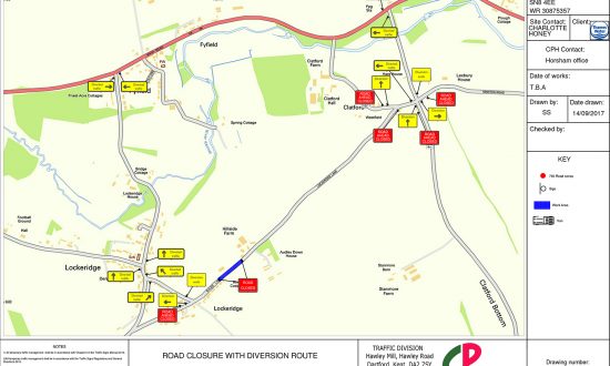Plan for the Ryles Lane Closure with diversion details