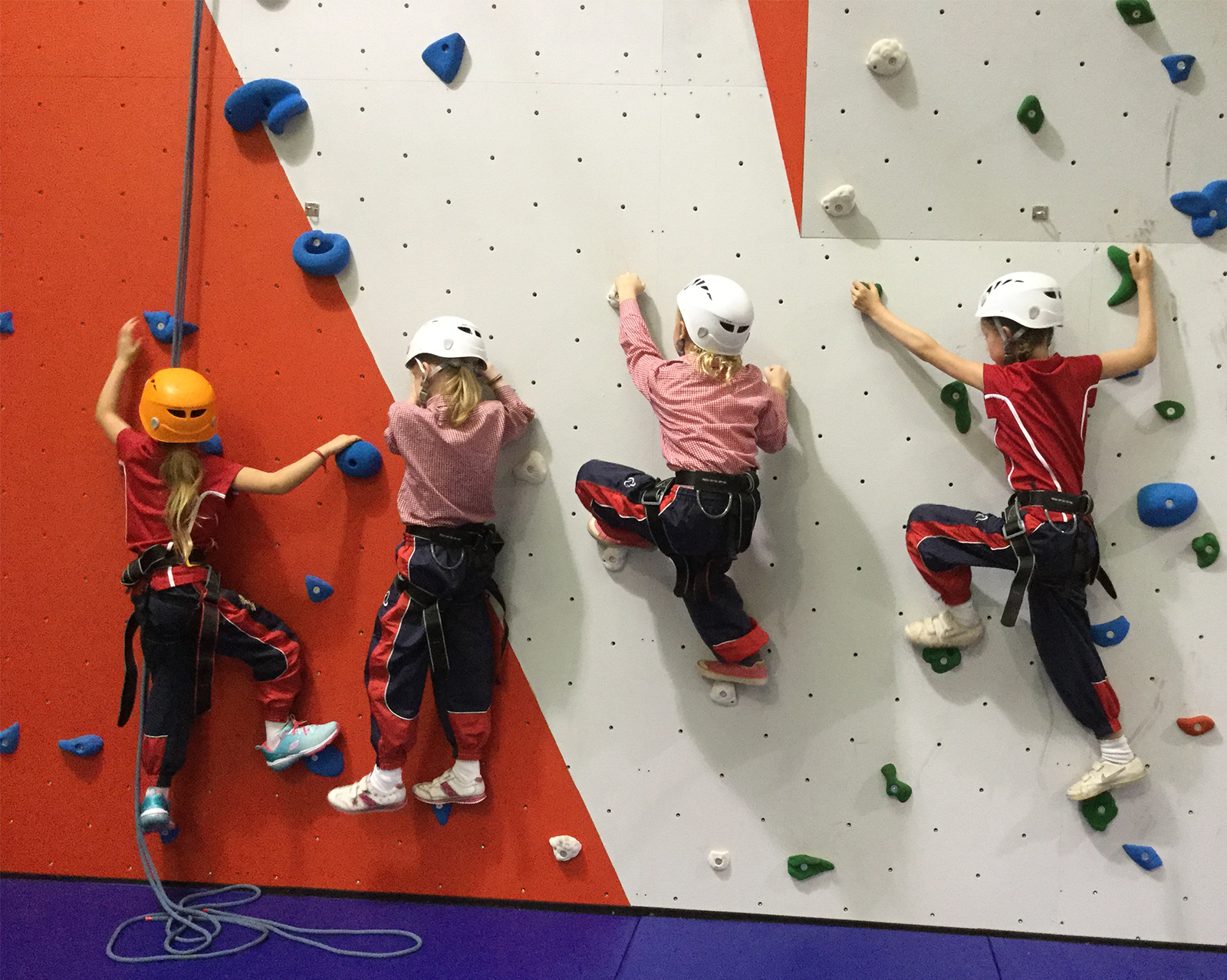 St Francis Climbing Club in action on the new wall