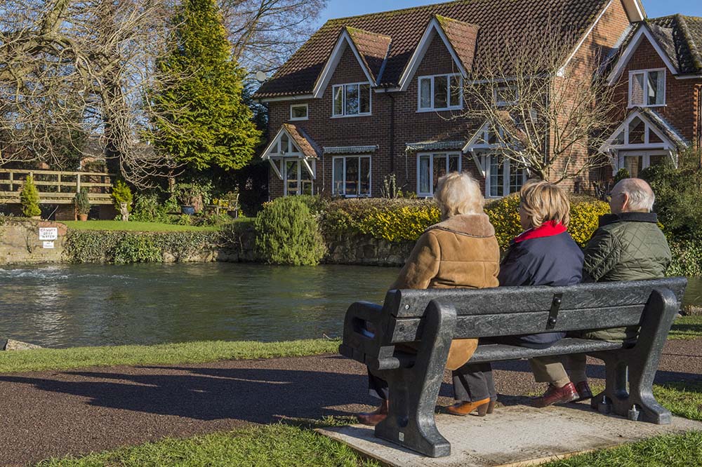 Enjoying the view of the Kennet from the new bench