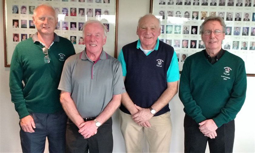 L to r: Peter Emery (Captain elect), Tom Ruddick, Roger Henry & Patrick Shaw