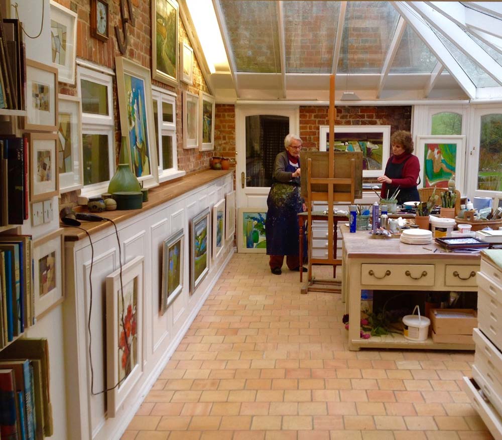 Susan Kirkman & Arran Miles in their Open Studio in Ramsbury