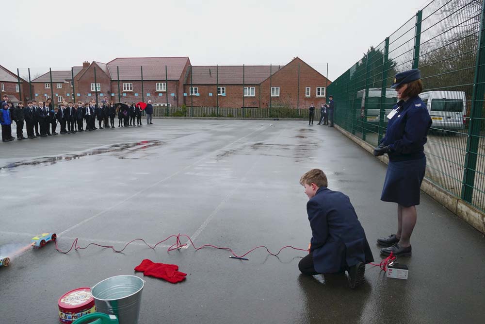 Testing and timing the rocket cars last term