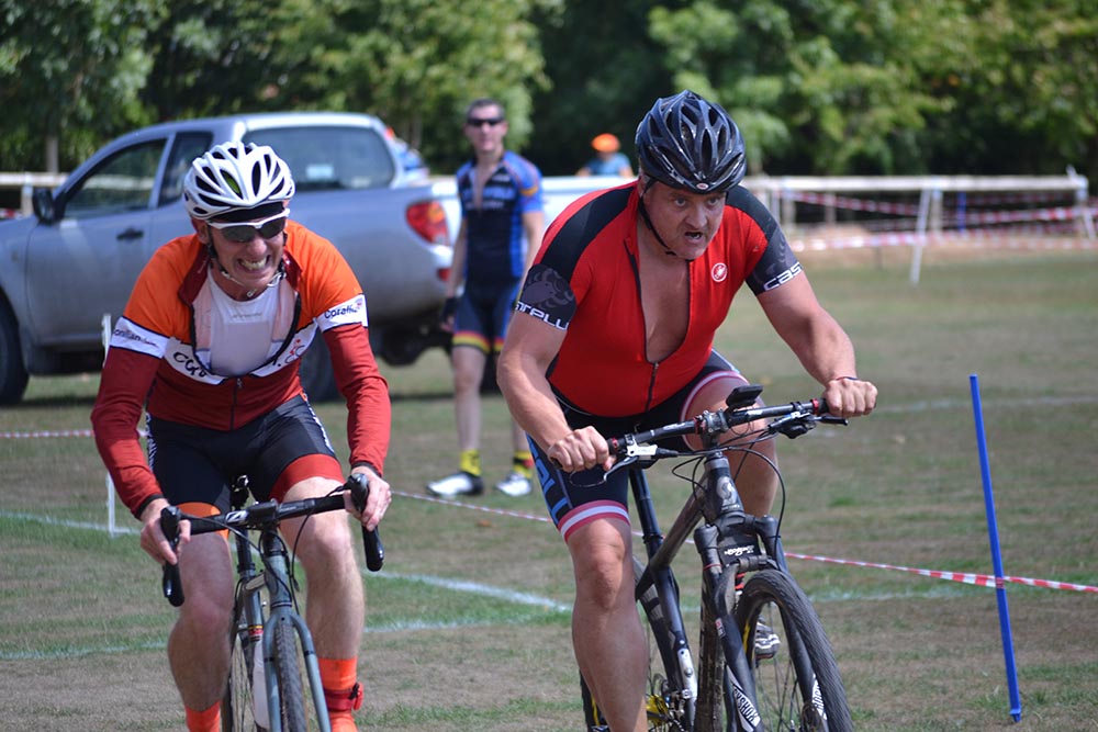 Local derby: (L-R) John Blake and Mark Armitage