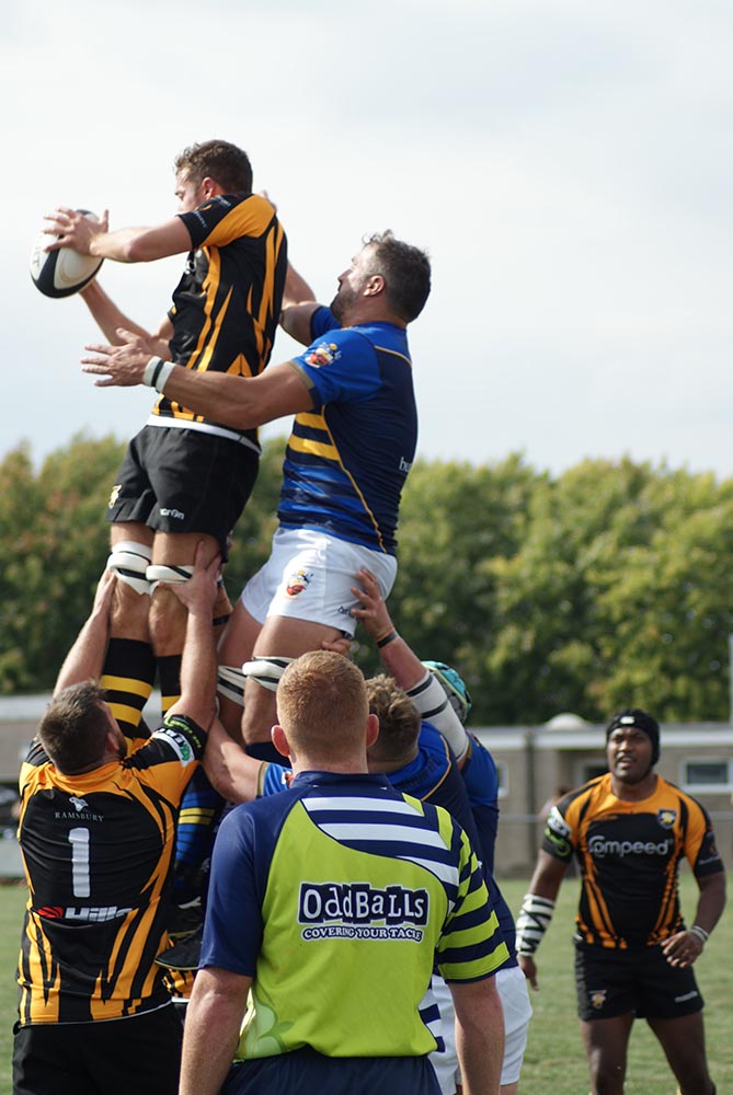 Captain Jamie Pittams wins the line-out