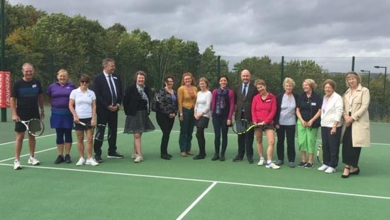Marlborough Tennis supporters at the launch of the 'Business 200 Club' on one the new Port Hill courts