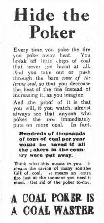 Another plea to householders from the Coal Mines Department