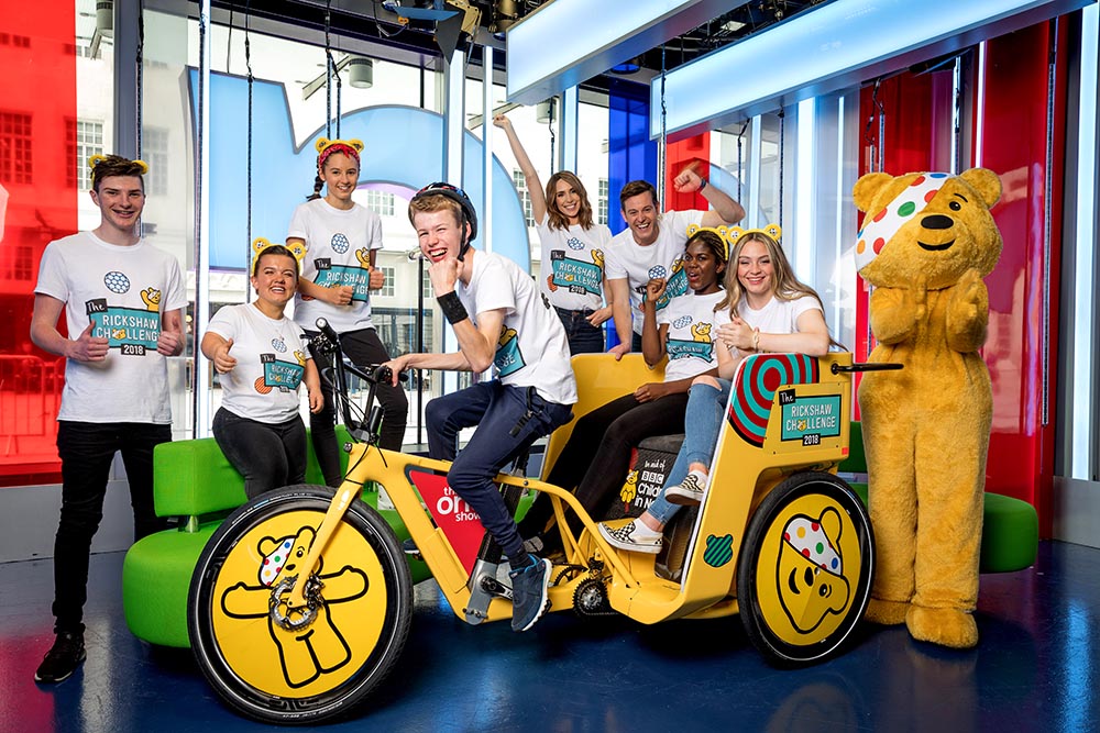 The team from the One Show's Rickshaw Challenge