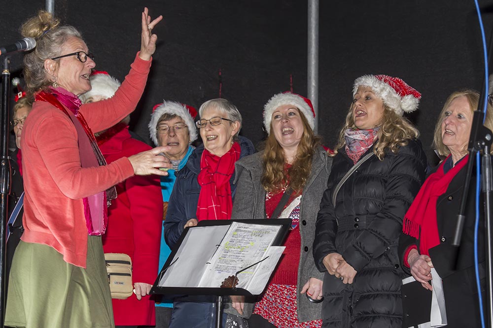 Marlborough's Community Choir serenading the crowd