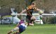Craig Lewis neatly avoids a Harlequins tackle