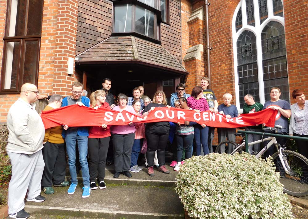 New Road Day Centre regulars protest against Wiltshire Council ending their grant