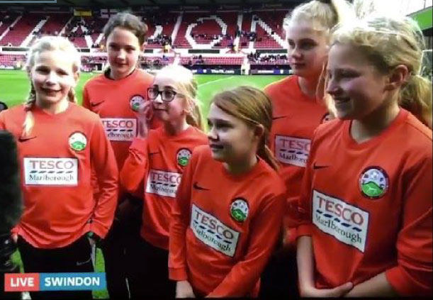 Marlborough's U12 Angels being inteviewed at The Country Ground on Sky News
