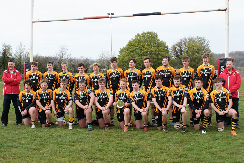 Marlborough's winning Colts team, 23-7 victors in the final against Yeovil Colts