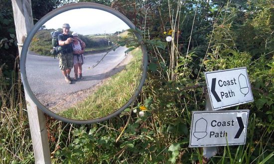 Raynor and Moth on the coast path