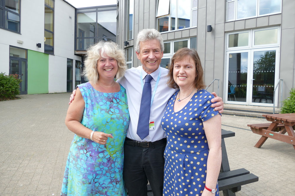 Kay McArdle, Mark Humphries and Lynne Cope who will be retiring from St John's Academy at the end of this term