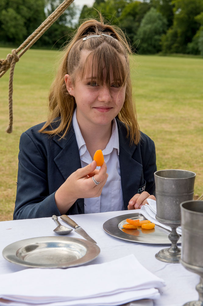Charnell Buck enjoying(?) a Civil War lunch