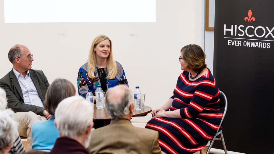 L to r: Toby Faber, Claire McGlasson & interviewer Alex Clark
