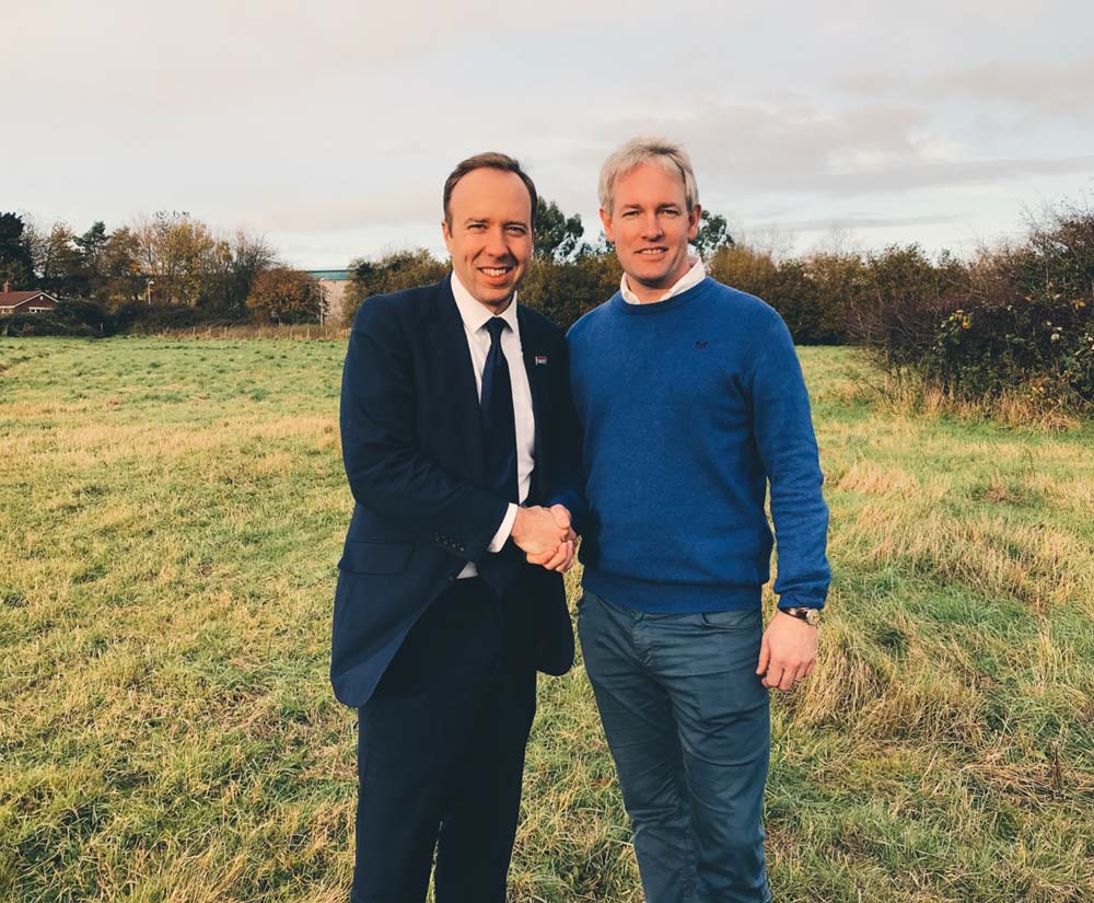 Hancock & Kruger in the Devizes field - 13 November 2019. Hancock's comment: "Spades in the ground soon!" (Photo from Twitter)