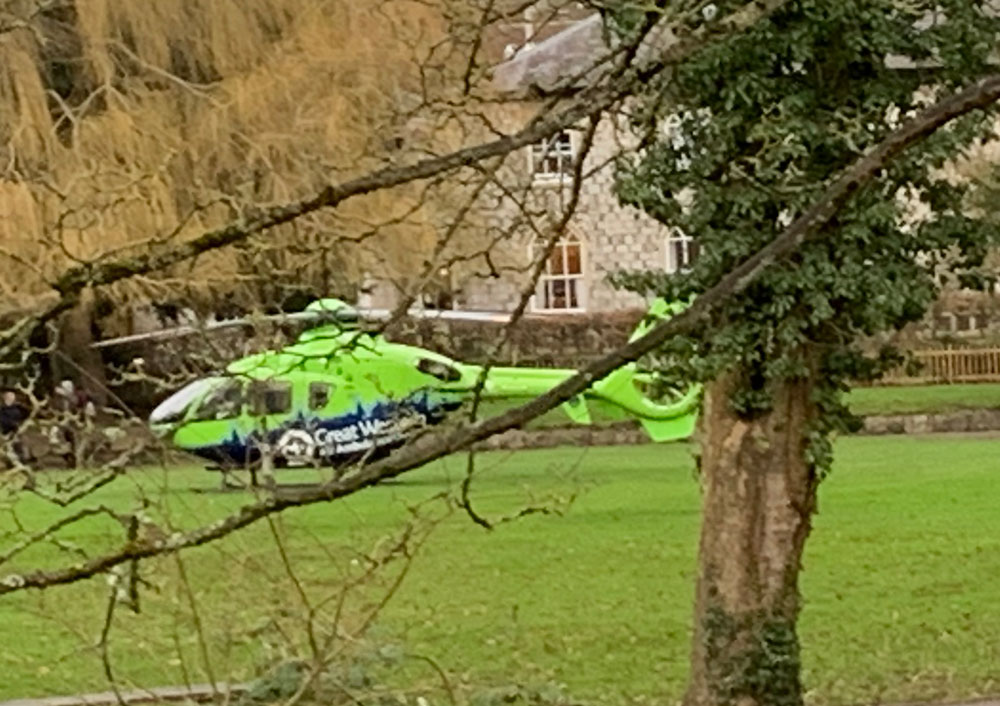 Air Ambulance in Priory Gardens - pic: Martin Stimpson