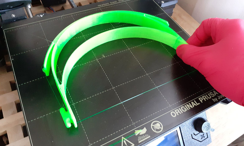 Using the 3D printer to make face masks -- Pic: St John's Academy