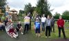 Children and visitors at Manton’s Jubilee Field’s play and picnic area. L to R – Amy Willsher, Nigel Weatherly, James McGrath, Lindsay Long, Michael Carter, Mayor Mark Cooper, Leon Wilson, Cllr. Don Heath