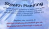 Flyer affixed near to the position of the soon-to-be-created crossing in George Lane