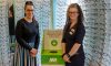 Kathryn (left) and Louise of Marlborough Specsavers with the new recycling collection box