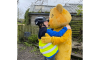 Thomas greeting Pudsey Bear at The Barge, Honeystreet