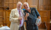 Alan with Mayor Nick Fogg at Alan's retirement party in the Town Hall