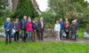 The Marlborough Community Orchard group in Priory Gardens with Mayor Nick Fogg (left of centre) and Philippa Davenport (right - in front)