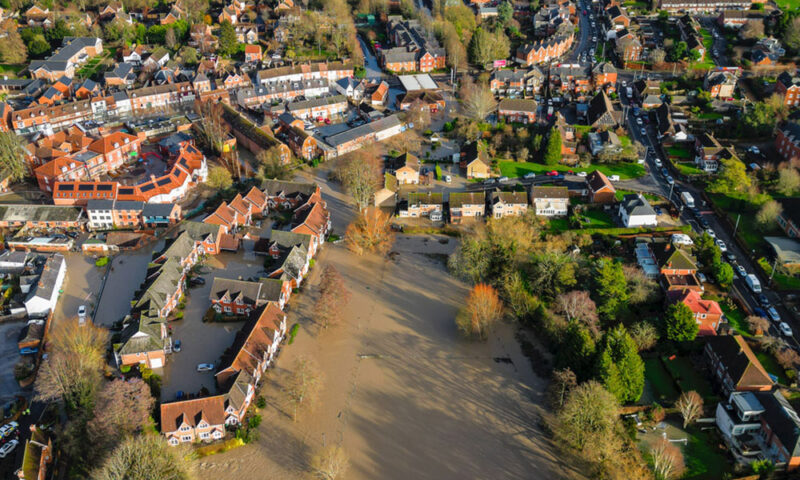 The central part of the flooded area, Town Mill, Kennet Place and London Road above - pic: Pete Davies