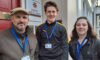 Apprentices Matt and Emma with Town Clerk Richard Spencer-Williams